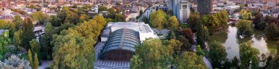 Palmenhaus aus der Luft Palmenhaus aus der Luft